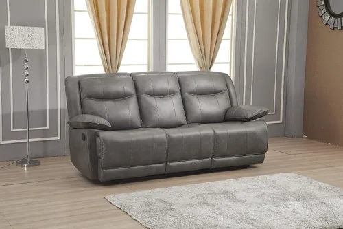Vista 5 de Betsy Furniture Juego de sofá reclinable de cuero regenerado para sala de estar 8006 (marrón, silla planeadora)