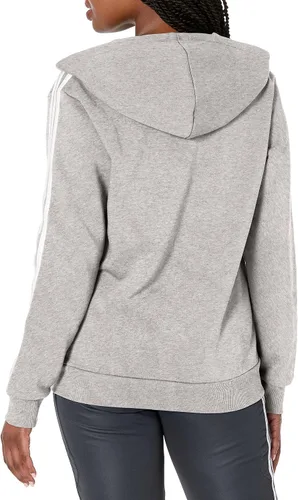 Vista 2 de adidas Sudadera con capucha Essentials con cremallera completa, gris medio jaspeadoblanco, gris jaspeadoblanco (Medium Grey HeatherWhite)