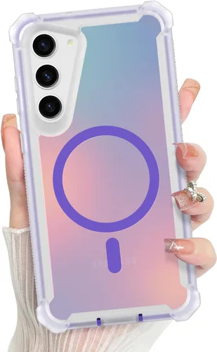 Vista 504 de Bonoma - Funda compatible con Samsung Galaxy S21 Plus, diseño de corazón con purpurina, color rosa Support for MagSafe, Plating Magnetic Case TPU