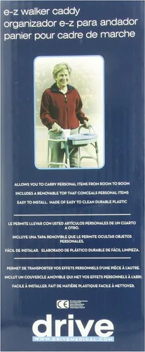 Vista 7 de Drive Medical RTL10131 E-Z Walker Caddy con bandeja, gris/azul