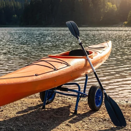 Vista 2 de Newcod Carrito de kayak, carrito de kayak para llevar kayak, canoa, tabla de remo SUP