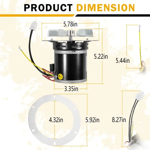 Vista 7 de 12056010 12026010 Kit de motor de soplador de escape de combustión para estufa de pellets con junta de repuesto para Whitfield Advantage