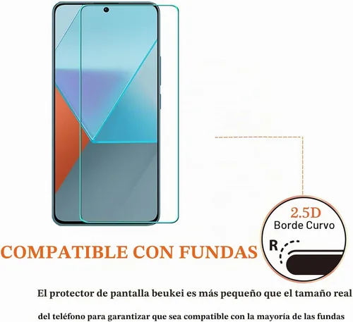 Vista 4 de (3 unidades) Compatible con Xiaomi Redmi Note 13 Pro 5G / Redmi Note 13 Pro Protector de pantalla de vidrio templado, sensible al tacto, compatible