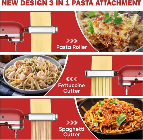Vista 9 de GVODE - Accesorio para hacer pasta 3 en 1 para batidoras KitchenAid