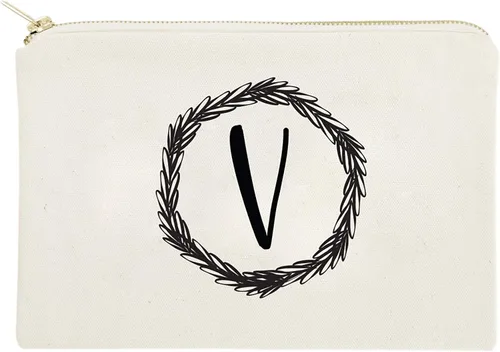 Vista 17 de The Cotton & Canvas Co. Bolsa de cosméticos personalizada con monograma y bolsa de maquillaje de viaje, A