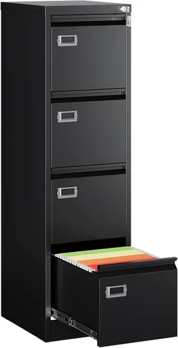 Vista 17 de MIIIKO - Archivador de metal con 3 cajones con ruedas, archivador móvil para debajo del escritorio de oficina en el hogar, archivadores totalmente