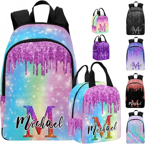Vista 20 de MyPupSocks Mochila escolar personalizada con nombre personalizado mochila unisex, Multi 00, Personalizado
