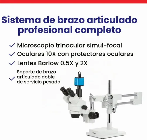 Vista 7 de Microscopio profesional trinocular con zoom con enfoque Control, WH10x Oculares simultánea estéreo, 3,5 x -90 X Zoom de ampliación, 0,7 x -4.5 X