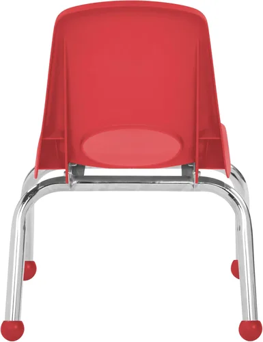 Vista 10 de FDP 15412-RD - Silla escolar apilable de 14 pulgadas con deslizadores de Rojo