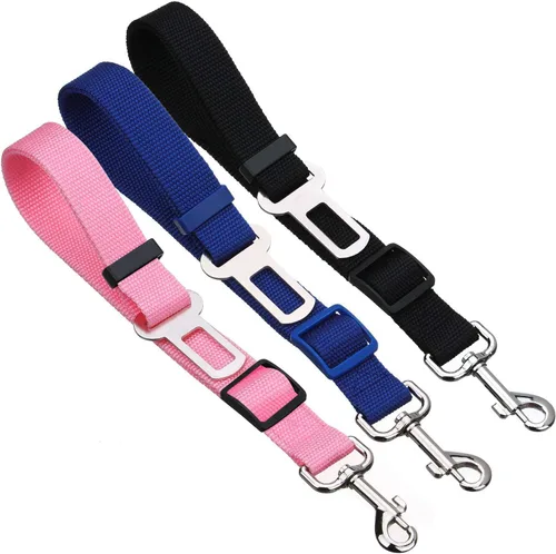 Vista 6 de Elisel Elisel - Paquete de 2 cinturones de seguridad de automóvil para mascotas, perros y gatos, longitud ajustable, accesorios para mascotas
