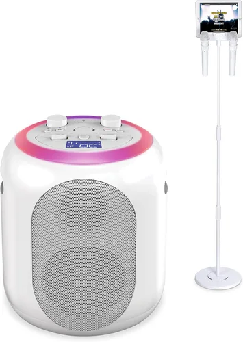 Vista 10 de Singing Machine SingCast MAX - Máquina de karaoke con Bluetooth y video casting, altavoz de fiesta, micrófono, 22 efectos de voz, corrección