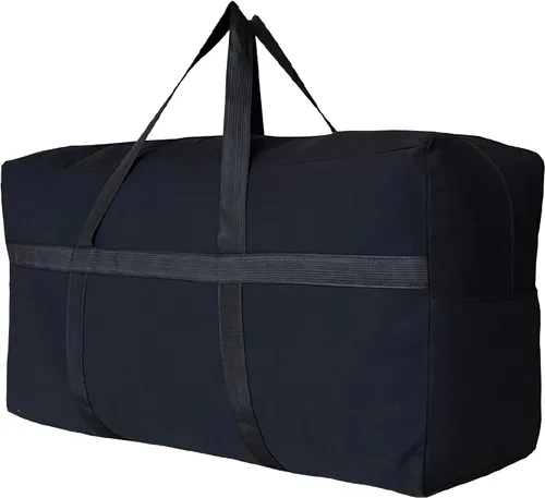 Vista 10 de YiKitHom Bolsa de lona de almacenamiento extra grande para viajes, bolsas de viaje grandes gigantes grandes, Negro, Deportivo
