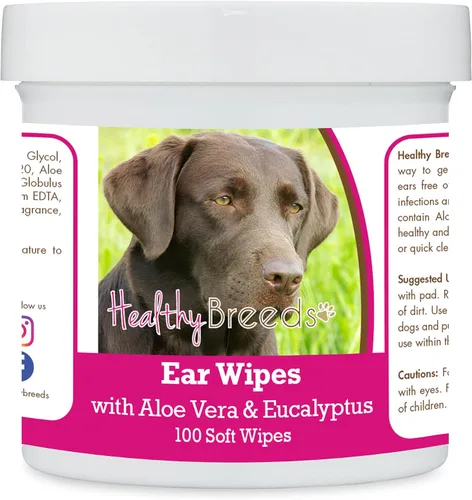Vista 58 de Healthy Breeds Affenpinscher Toallitas de limpieza de oídos con aloe y eucalipto para perros, 100