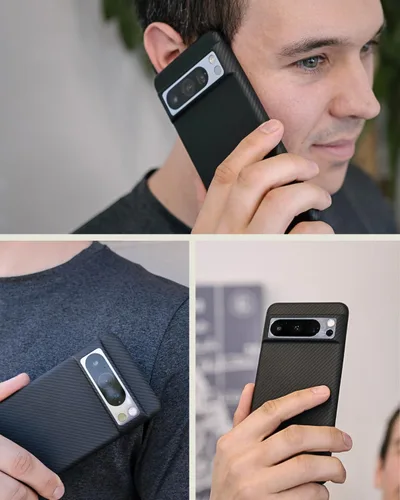 Vista 7 de Thinborne - Funda superfina para Google Pixel 8 Pro, fibra de aramida 600D más fina, se siente como si no hubiera funda, estilo minimalista