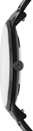 Vista 2 de Fossil - Reloj de cuarzo minimalista para hombre, de acero inoxidable y cuero, de tres agujas Negro (Black Bracelet)