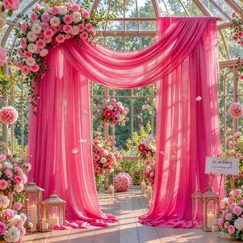 Vista 36 de Cortinas de telón de fondo transparentes para arco de boda de 28 pulgadas x 19 pies Negro
