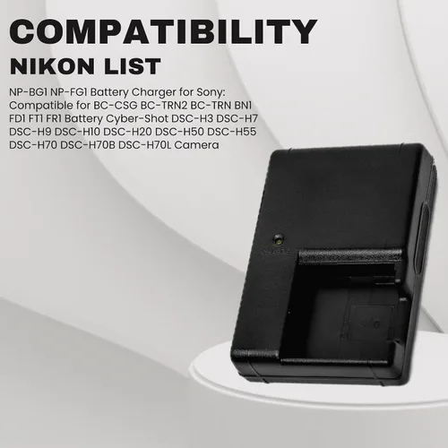 Vista 4 de Cargador de batería NP-BG1 NP-FG1 para Sony: Compatible con BC-CSG BC-CSGB BC-CSGC BC-TRG para Sony Cybershot DSC-H7 DSC-H7/B DSC-H10 DSC-H10/B