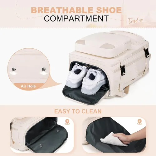 Vista 6 de Maelstrom - Mochila de viaje para hombres y mujeres, portátil de 17.3 pulgadas con compartimento para zapatos Detachable Crossbody Bag