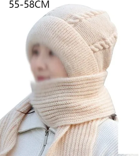 Vista 2 de UXZDX - Sombrero AAD, bufanda todo en uno para mujer, bufanda de invierno cálida de una pieza, bufanda térmica con capucha para las orejas, gorro