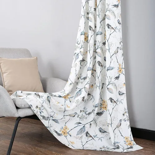 Vista 18 de Leeva Cortinas de bloqueo de luz de 45 pulgadas de largo para dormitorio, paneles de cortina de lino sintético para ventana, tratamiento decorativo