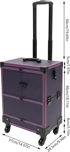 Vista 7 de 2 en 1 estuche de almacenamiento de viaje cosmético, Púrpura, Moderno