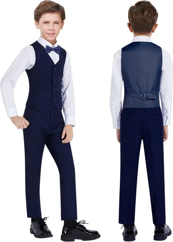 Vista 3 de Almighty Magic Traje formal para niño, 5 piezas, ajustado, traje de vestir con anillo