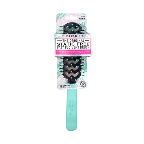 Vista 2 de Cricket Static Free Fast Flo Color Vent Hair Brush - Secado rápido y con secador, desenredante y peinado sin encrespamiento - Cerdas antiestáticas