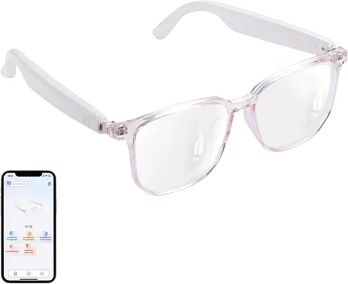 Vista 19 de Anteojos inteligentes con Bluetooth, IPX5 impermeables y anti-luz azul, anteojos de audio inteligentes con toque inteligente, altavoz de oído