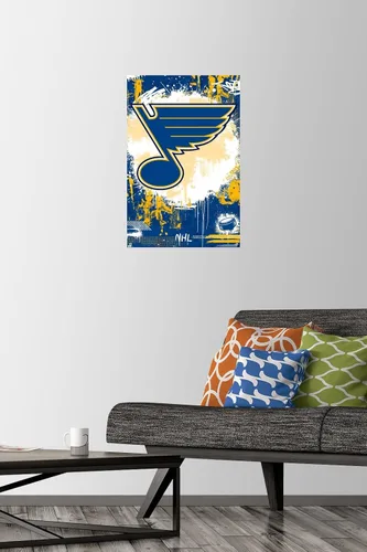 Vista 2 de Trends International NHL St. Louis Blues - Póster de pared con el logotipo Maximalist 23, 14.72 x 22.37 pulgadas, paquete de póster y alfiler premium