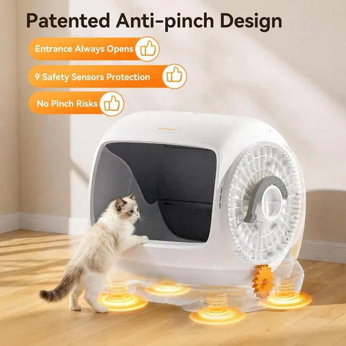Vista 3 de Meowant Caja de arena automática de gran espacio para varios gatos