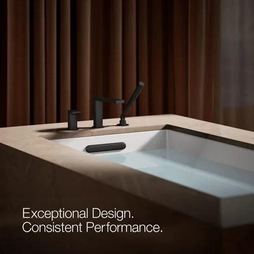 Vista 10 de KOHLER 73078-4-BL Composed™ Grifo de baño monomando para montaje en cubierta con ducha de mano, negro mate Mate negro