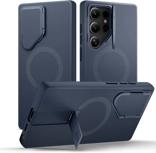 Vista 27 de SURITCH Funda para teléfono Samsung Galaxy S26 Plus, cubierta protectora magnética con cubierta de cámara y soporte de metal ajustable para Galaxy