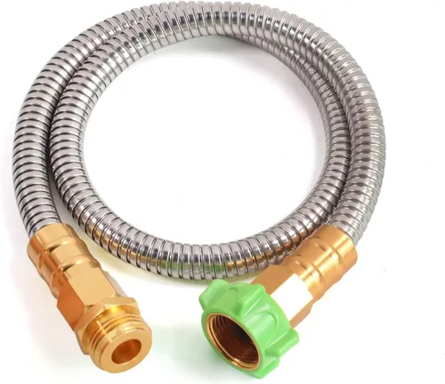 Vista 16 de Manguera de Jardín Corta de Metal de 1 Pie - Manguera de Agua Flexible de Acero Inoxidable Conector - Manguera Pequeña Liviana con Conexiones