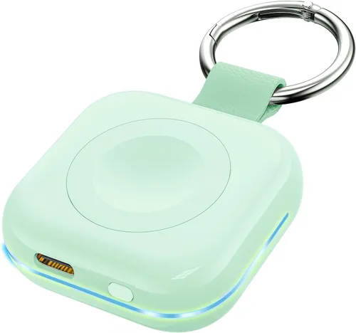 Vista 15 de HUOTO - Cargador portátil para Apple Watch, cargador magnético inalámbrico para iWatch de 1200 mAh, batería externa para viajes, llavero