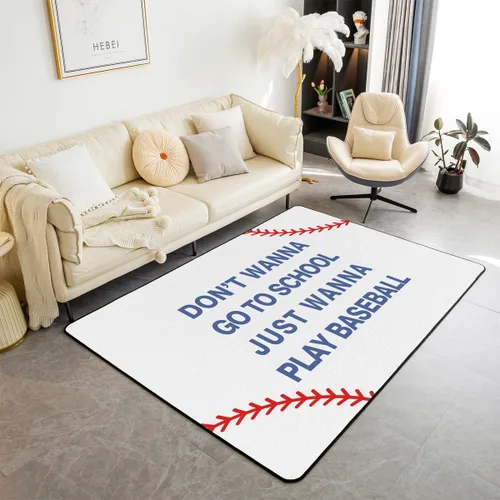 Vista 14 de Alfombra de rugby de 4 x 5 pies para sala de estar, para dormitorio, niños, niñas, mujeres, hombres, azul, para comer dormir, fútbol, decoración