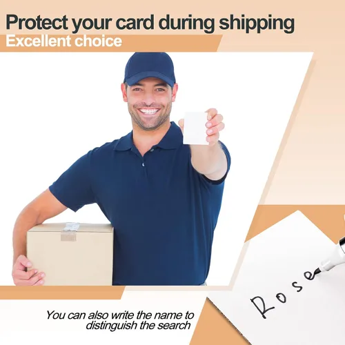 Vista 6 de Lewtemi 200 protectores de envío de tarjetas intercambiables de 4.5 x 3.5 pulgadas, protector de cartón para envíos de correo, carpetas, divisor