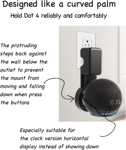 Vista 2 de ZUOLACO Soporte de pared para Echo Dot 4ª/5ª generación (1 paquete, negro)