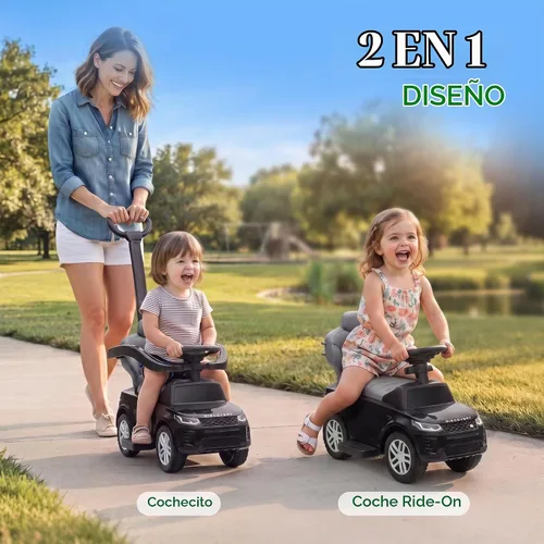 Vista 4 de Qaba Land Rover Discovery - Coche de empuje 2 en 1 con licencia 18-36 M Negro