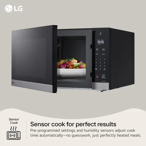 Vista 5 de LG NeoChef 1,5 pies cúbicos 1100-vatios Microondas de sobremesa en acero inoxidable con Smart Inverter MSER1590S