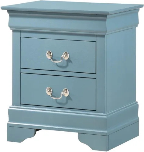 Vista 10 de Glory Furniture Louis Phillipe - Mesita de noche con 2 cajones, color negro