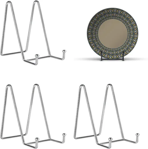 Vista 19 de Kruodop Soportes de Placa de 10 Pulgadas para Exhibición, Paquete de 3 Soportes de Placa para Exhibición, Soporte de Caballete de Marco de Metal