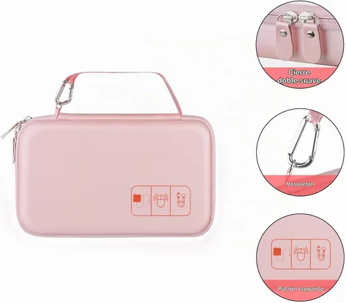 Vista 4 de Canboc Estuche organizador electrónico duro Bolsa de almacenamiento de A-A Oro rosa