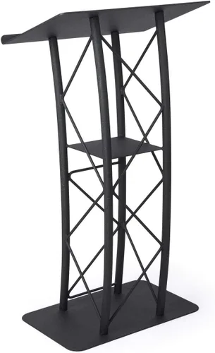 Vista 7 de Displays2go Atril de armadura de aluminio y acero plateado
