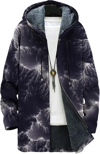 Vista 15 de Mens Hooded Cardigan Japanese Art Zip Up Long Sleeve Sweater Hoodie Dragon Print Coat with Pockets