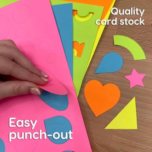 Vista 6 de ARTshapes - Paquete de 840 formas de papel creativas con guía de más de 70 ideas, cartulina hecha en Estados Unidos, suministros de manualidades DIY