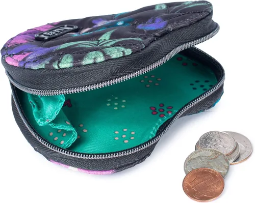 Vista 4 de Lug Llavero con monedero de corazón negro Bloom Black Bolsa de corazón