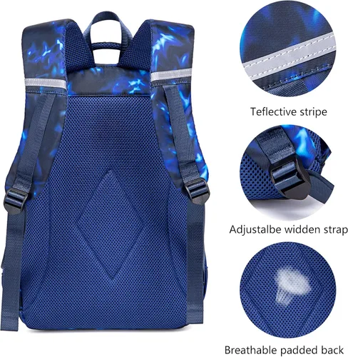 Vista 8 de LEDAOU Mochila escolar para niños y niñas, mochila para libros de primaria, primaria, escuela secundaria, mochila de viaje para edades de 6 a 14 años