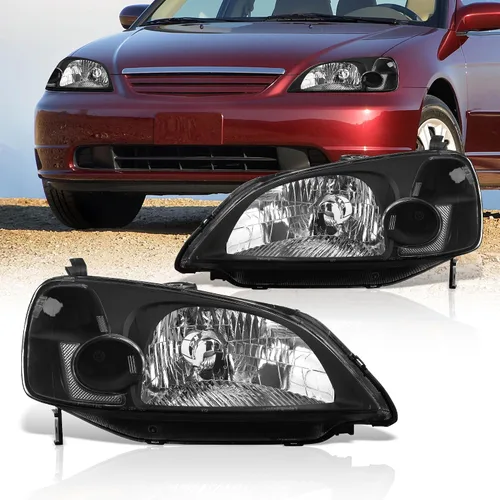 Vista 9 de AJP Distributors Conjunto de faros delanteros JDM para parachoques, señal de conducción, par LH+RH compatible/reemplazo para Civic 2 puertas Coupe 4