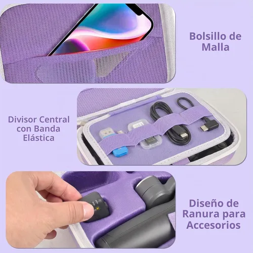 Vista 4 de Funda rígida EVA cardán para DJI Osmo Mobile 8/7P/7, púrpura
