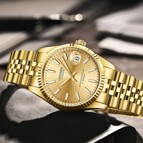 Vista 2 de CADISEN Relojes automáticos MIYOTA 8215 Reloj de pulsera impermeable para hombre 38mm